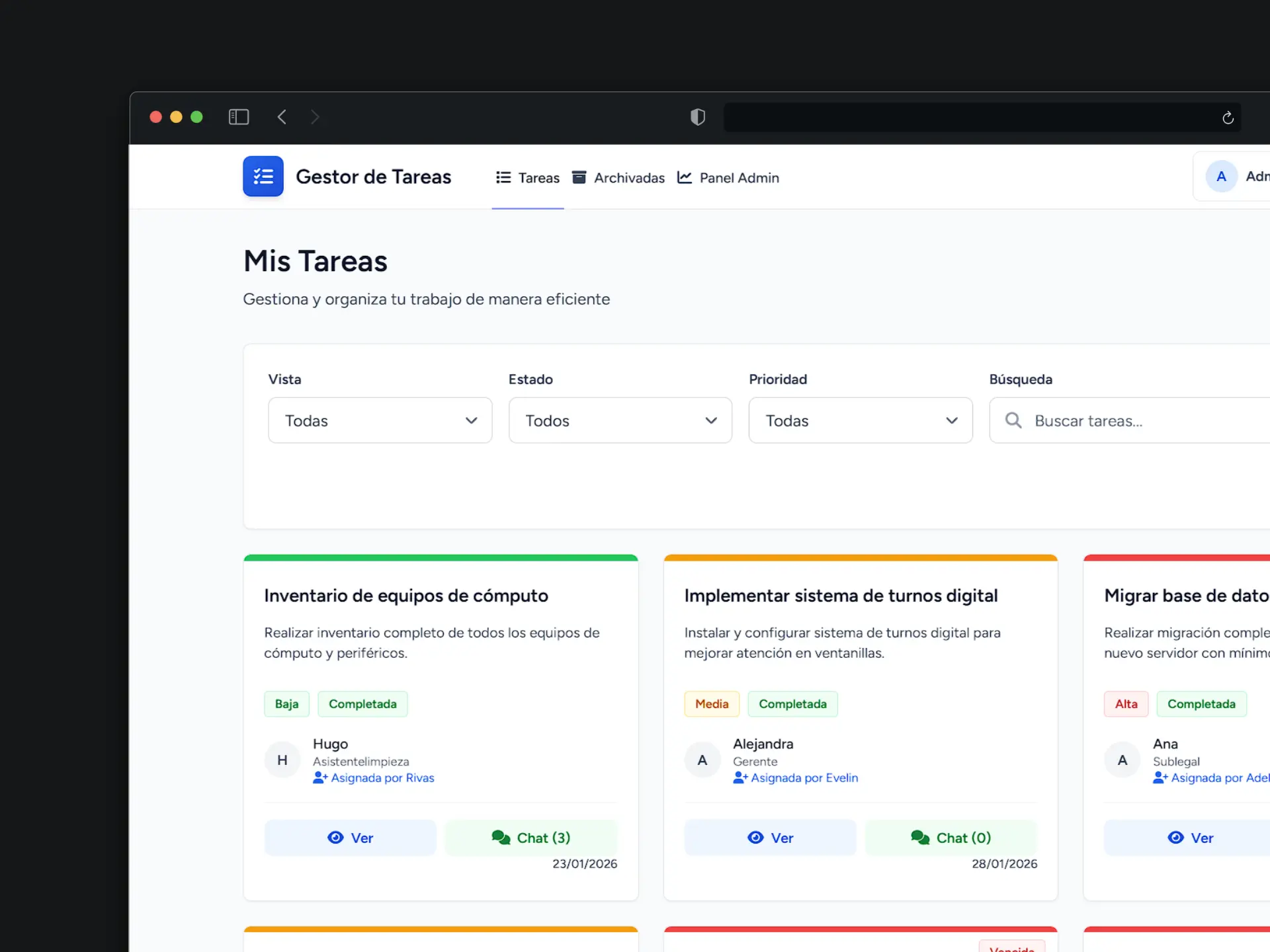 TaskFlow - Sistema de Gestión de Tareas